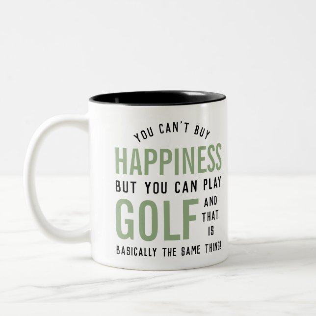 Golf ist Glück Funny Golf Lover Geschenke Zweifarbige Tasse (Links)