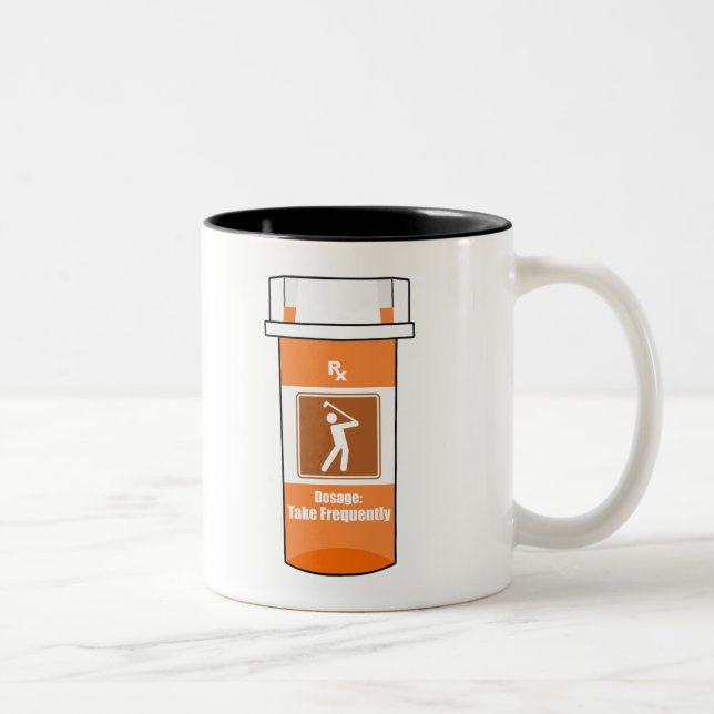Golf ist mein Medikament Zweifarbige Tasse (Rechts)