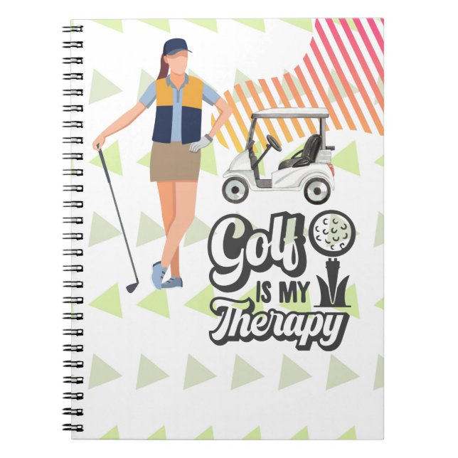 Golf ist meine Therapie für Lady Golfer Notizblock (Vorderseite)