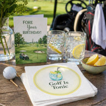 Golf ist Tonic - Zitronen-Minze-Glas-Design Servie