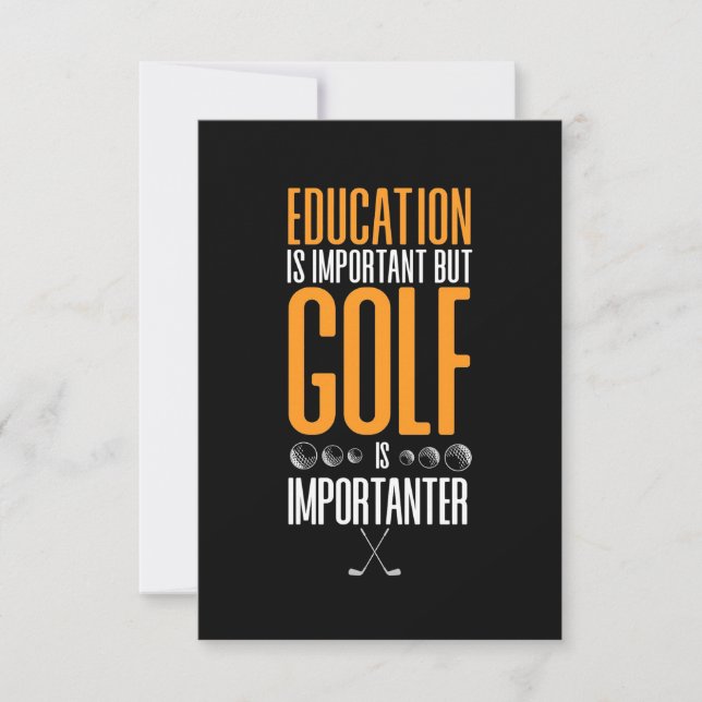 Golf ist wichtiger als Bildung RSVP Karte (Vorderseite)