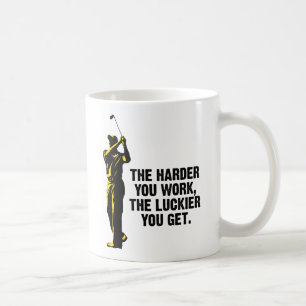 Golf - je stark Sie die glücklichere Arbeit, dest Kaffeetasse