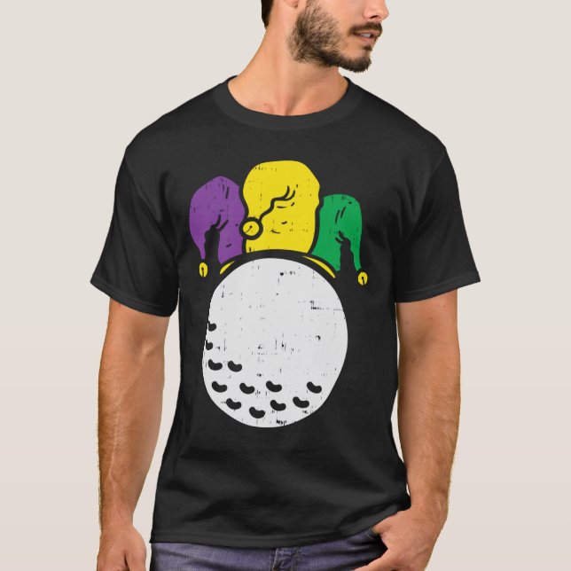 Golf Jester Hat Mardi Gras Carnival Player Coach G T-Shirt (Vorderseite)