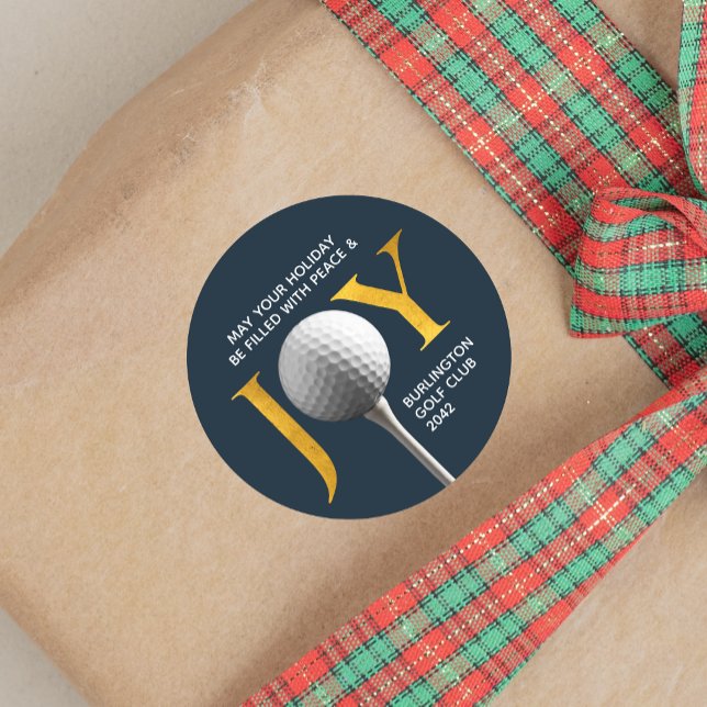 Golf Joy & Peace Christmas Runder Aufkleber (Von Creator hochgeladen)
