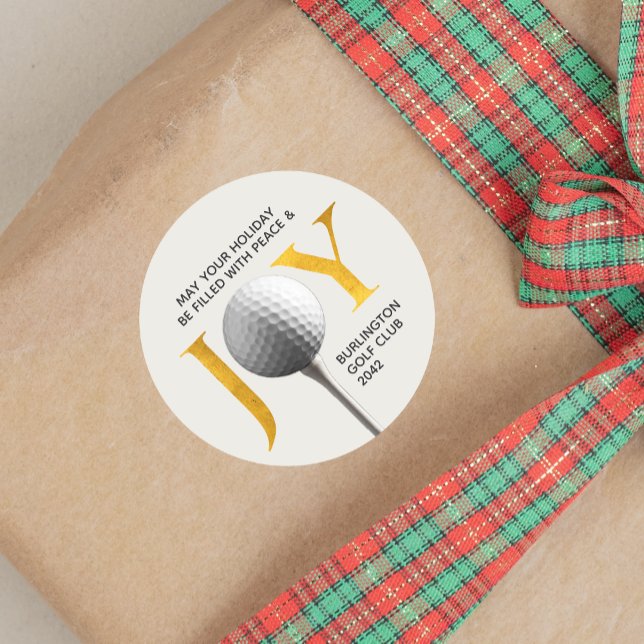 Golf Joy & Peace Christmas Runder Aufkleber (Von Creator hochgeladen)