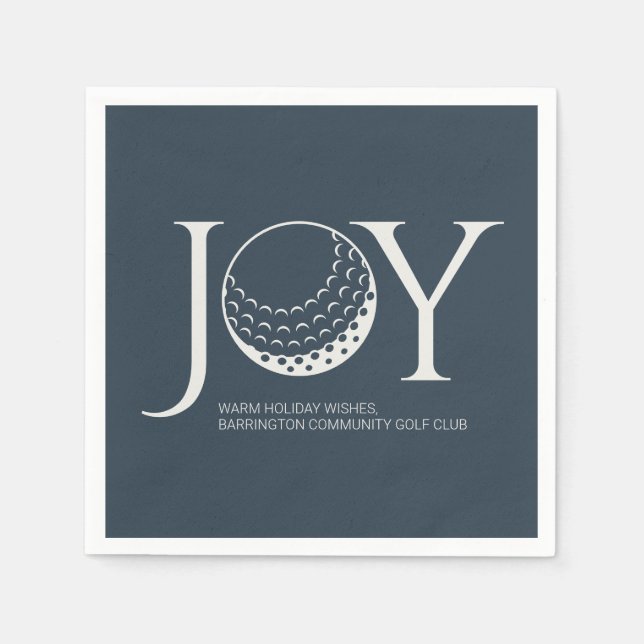 Golf Joy & Peace Navy Blauer Weihnachten Serviette (Vorderseite)