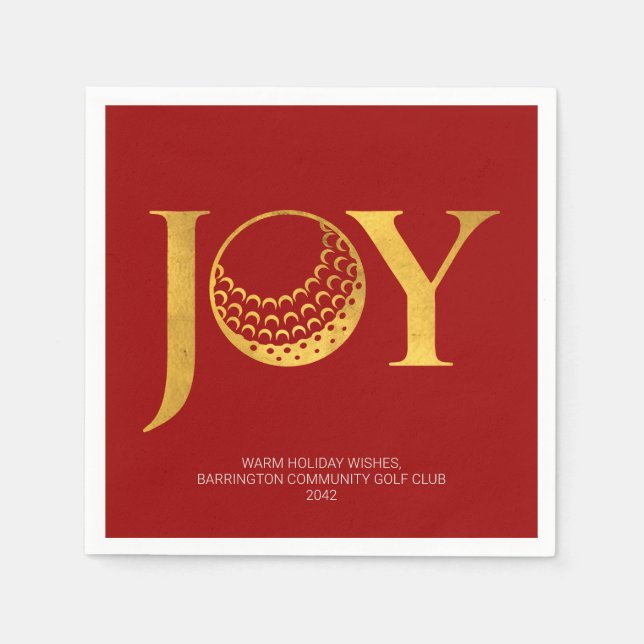 Golf Joy & Peace Red Christmas Serviette (Vorderseite)