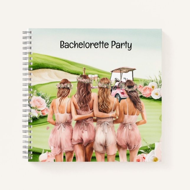 Golf Junggeselinnen-Abschied für Golfer Notizbuch (Vorderseite)