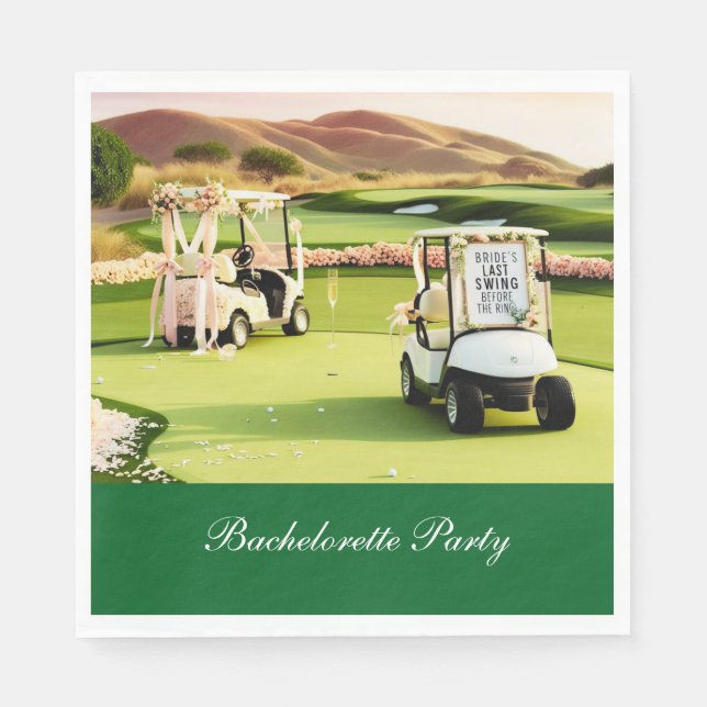 Golf Junggeselinnen-Abschied für Golfer Serviette (Vorderseite)