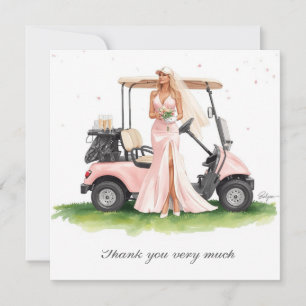 Golf Junggesellinnenabschied auf dem Golfplatz Dankeskarte