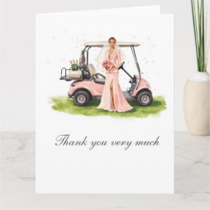 Golf Junggesellinnenabschied auf dem Golfplatz Dankeskarte