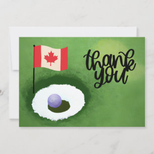 Golf Kanada Flagge und Ball für Golfer Vielen Dank Dankeskarte