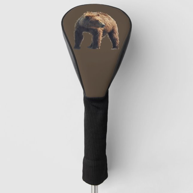 Golf-Kopf-Abdeckung mit Grizzlybären Golf Headcover (Vorderseite)