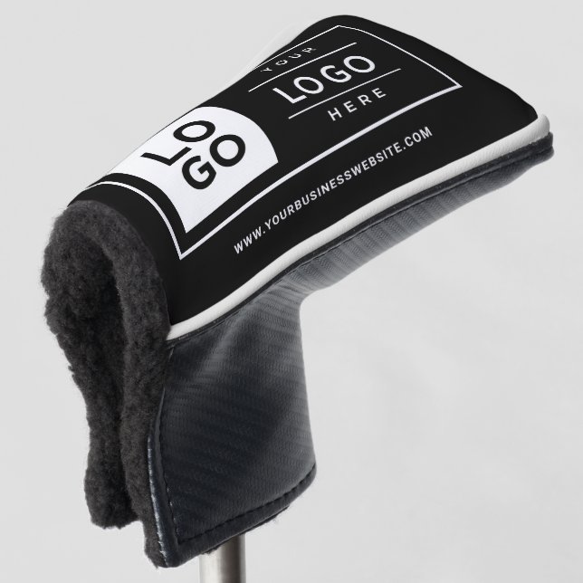 Golf-Kopfabdeckung mit dem Logo "Custom Black Busi Golf Headcover (3/4 Vorderseite)