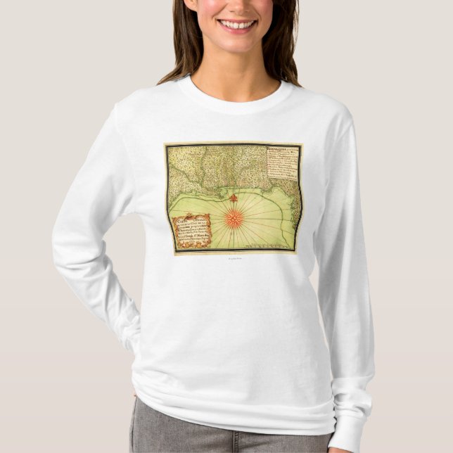 Golf-Küste der vereinigten StatesPanoramic Karte T-Shirt (Vorderseite)