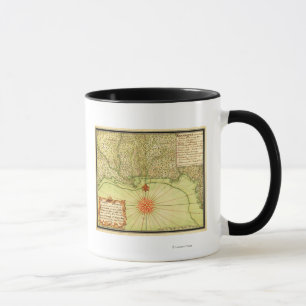 Golf-Küste der vereinigten StatesPanoramic Karte Tasse