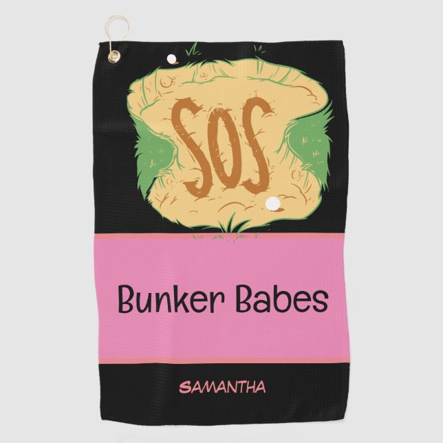 Golf Lady Frau Bunker Babes Golfhandtuch (Vorderseite)