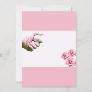 Golf Lady Golfer Hand in Rosa hält einen Ball Einladung