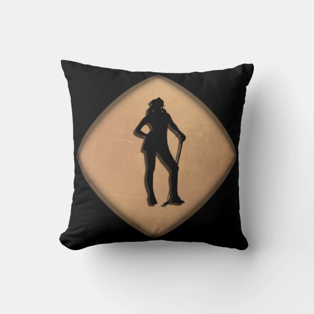 Golf Lady und Gentleman Throw Kissen (Vorderseite)