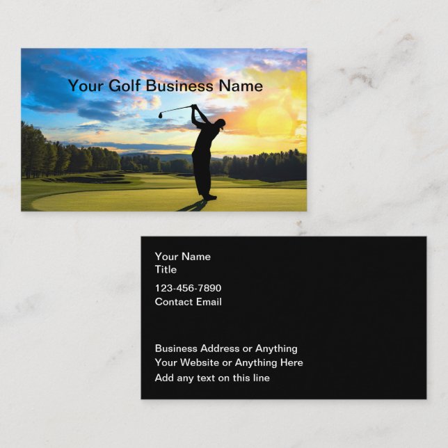 Golf Landschaftlich Business Cards Visitenkarte (Vorne/Hinten)