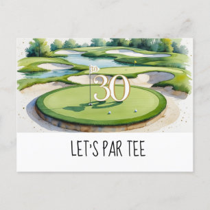 Golf Lass Par Tee 30. Geburtstag für Golfer Party Postkarte