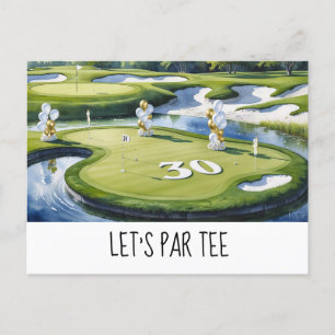 Golf Lass Par Tee 30. Geburtstag für Golfer Party Postkarte