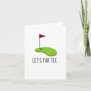 Golf Lass Par Tee mit Golfflagge auf grün Einladung