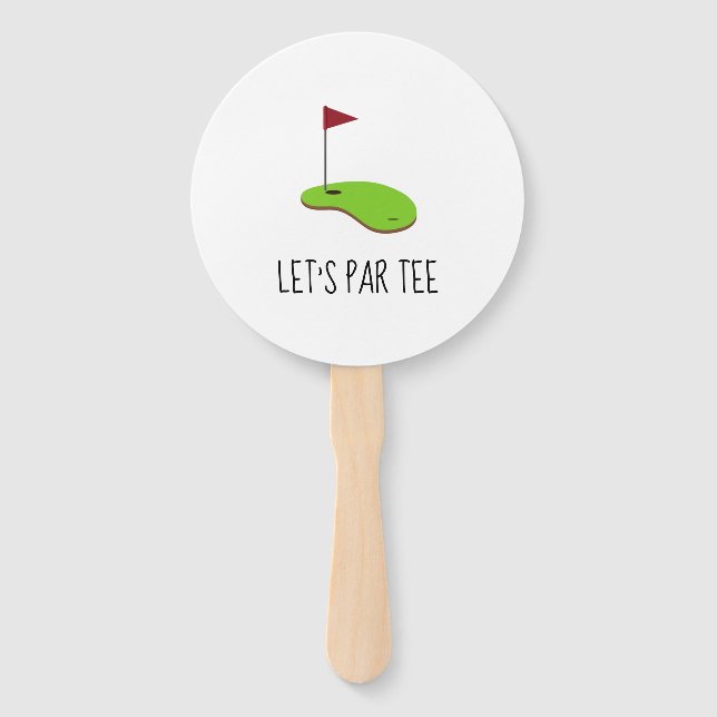 Golf Lass Par Tee mit Golfflagge auf grün weiß Fächer (Vorderseite)