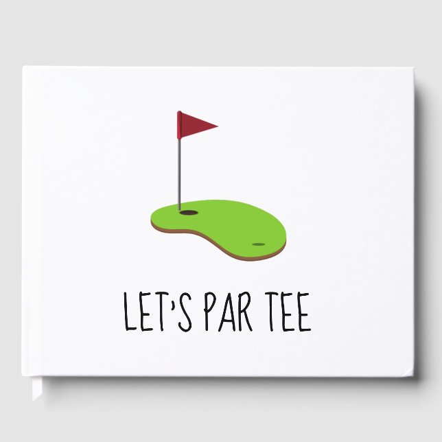 Golf Lass Par Tee mit Golfflagge auf grün weiß Gästebuch (Vorderseite)