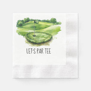 Golf Lass Par Tee mit Golfflagge auf grün weiß Serviette