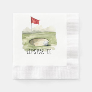 Golf Lass Par Tee mit Golfflagge auf grün weiß Serviette