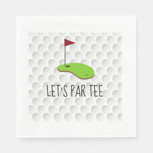 Golf Lass Par Tee mit Golfflagge auf grün weiß Serviette