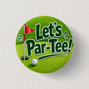 Golf Lass uns Abschlagen mit Golf Flagge auf Grün  Button