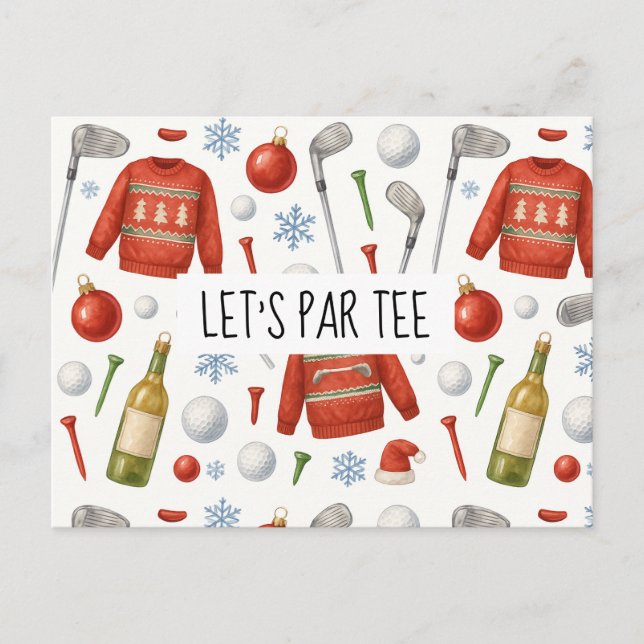 Golf Lass's Par Golf Party zum Thema Golfer Postkarte (Vorderseite)