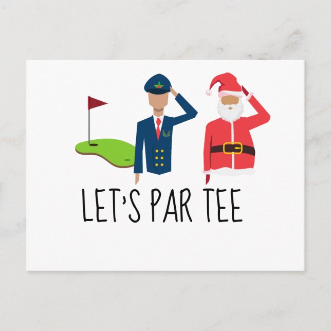 Golf Lass's Par tee Weihnachts-Party für Piloten Postkarte (Vorderseite)