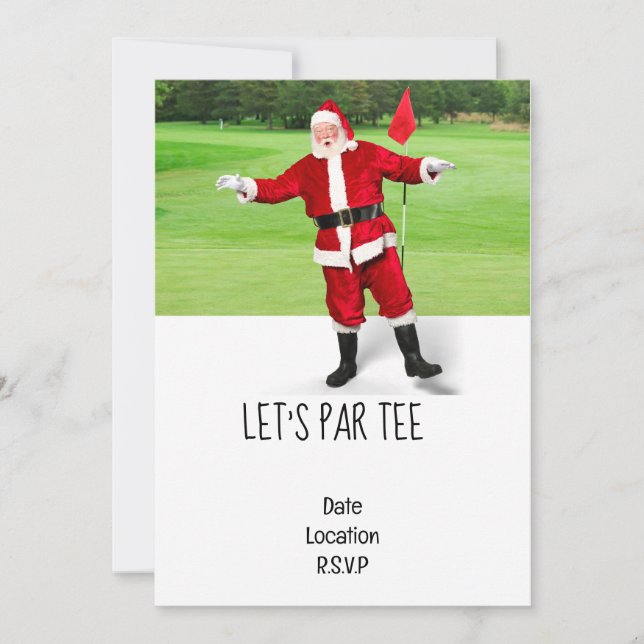 Golf Lass's Par tee Weihnachtsfest Party für Golfe Einladung (Vorderseite)