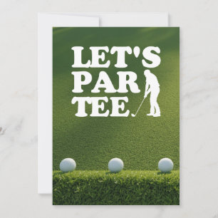 Golf lässt den Golfball auf grünem Gras abschlagen Einladung