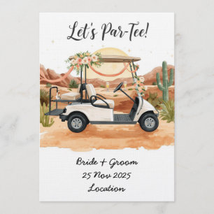 Golf, lasst uns Par-Tee feiern! Golfhochzeit in Ar Einladung