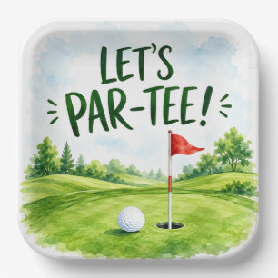 Golf Lasst uns Par-Tee Putting Green Party Pappteller