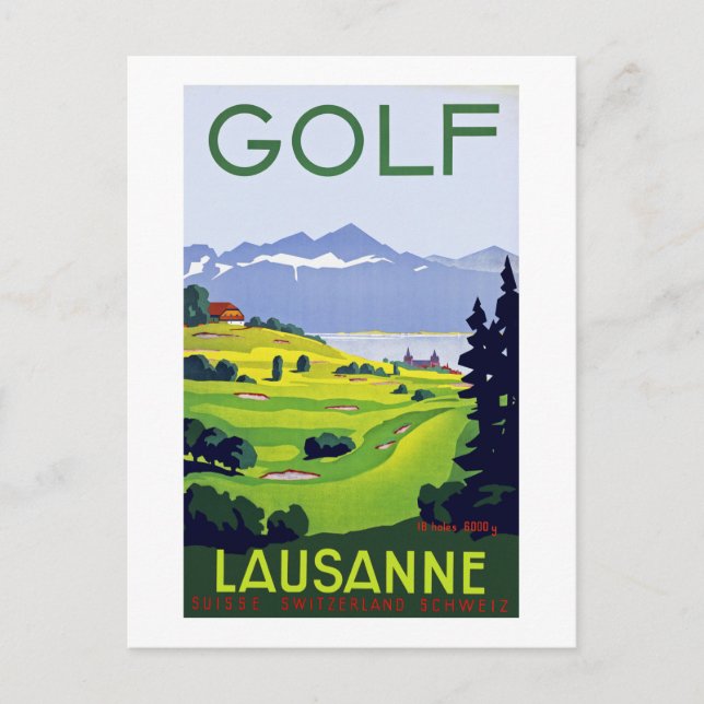 Golf ~ Lausanne Postkarte (Vorderseite)