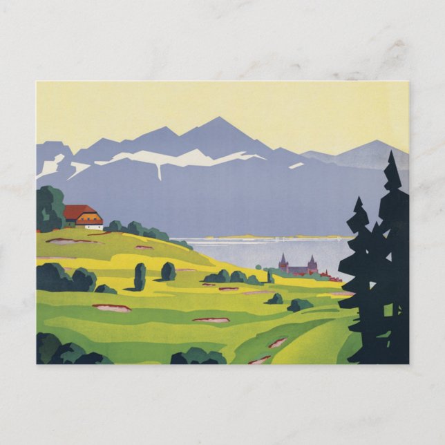 Golf Lausanne Schweiz Postkarte (Vorderseite)