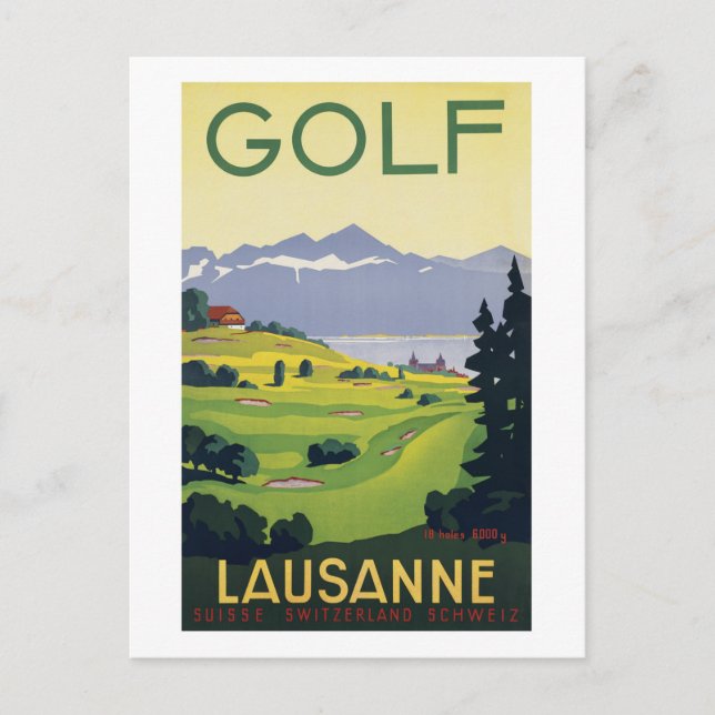 Golf Lausanne Schweiz Postkarte (Vorderseite)
