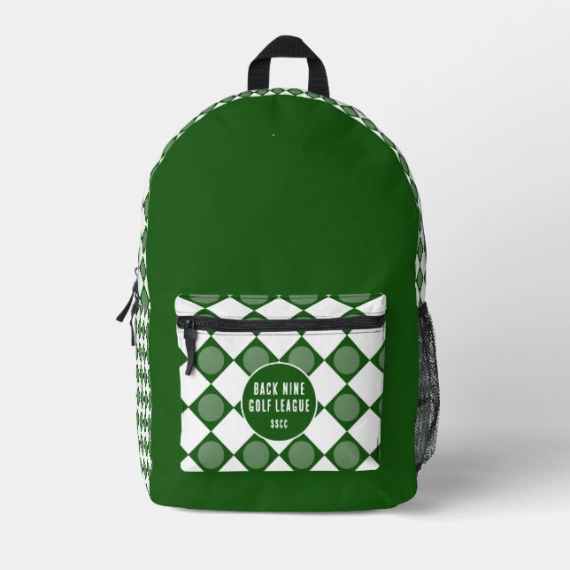 Golf League Prix: Personalisierter Golf Club Rucks Bedruckter Rucksack (Vorderseite)