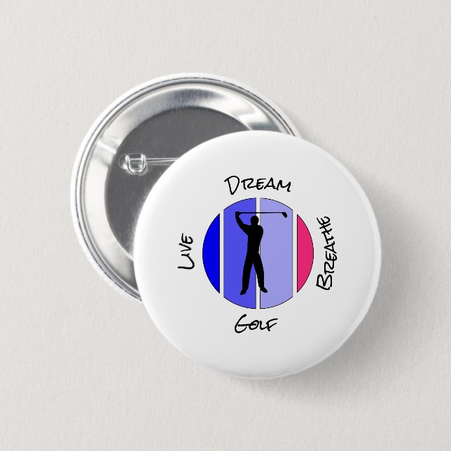 Golf leben, träumen, atmen button (Vorne & Hinten)