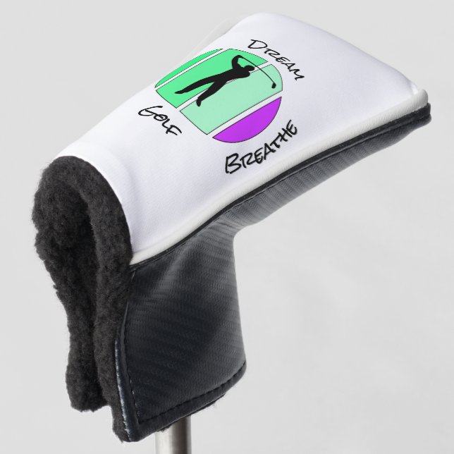 Golf leben, träumen, atmen headcover (3/4 Vorderseite)