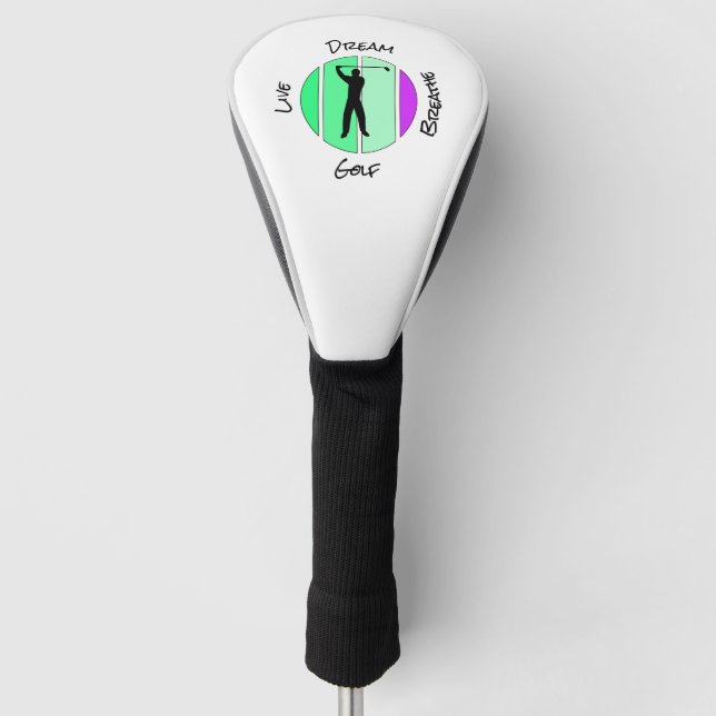 Golf leben, träumen, atmen headcover (Vorderseite)