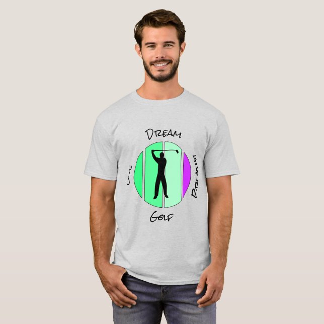 Golf leben, träumen, atmen T-Shirt (Vorne ganz)