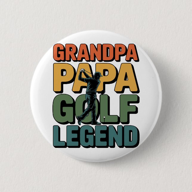 Golf Legend Grandpa Papa Button (Vorderseite)