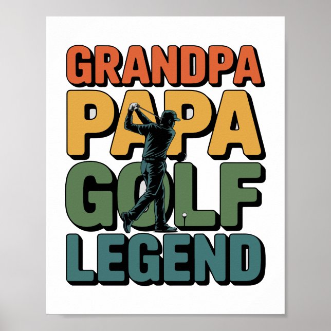 Golf Legend Grandpa Papa Poster (Vorne)