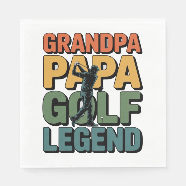 Golf Legend Grandpa Papa Serviette (Vorderseite)